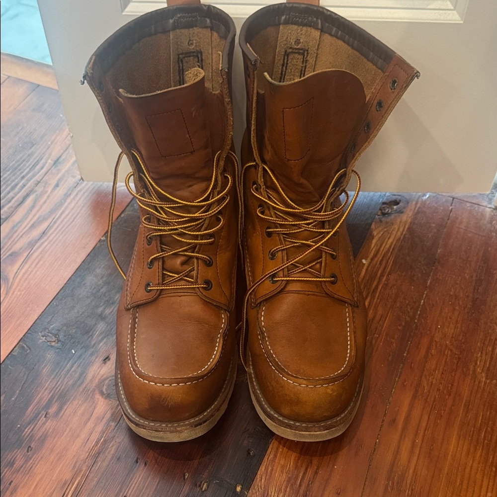 Red Wing Shoes Brown Leather Lace-Up Boots